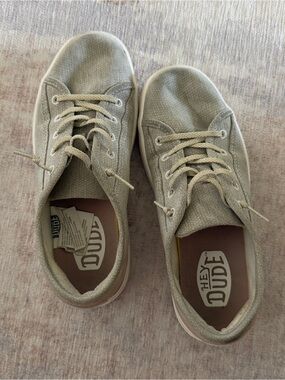 Hey Dude Women's Lace-Up Sneakers in Light Taupe